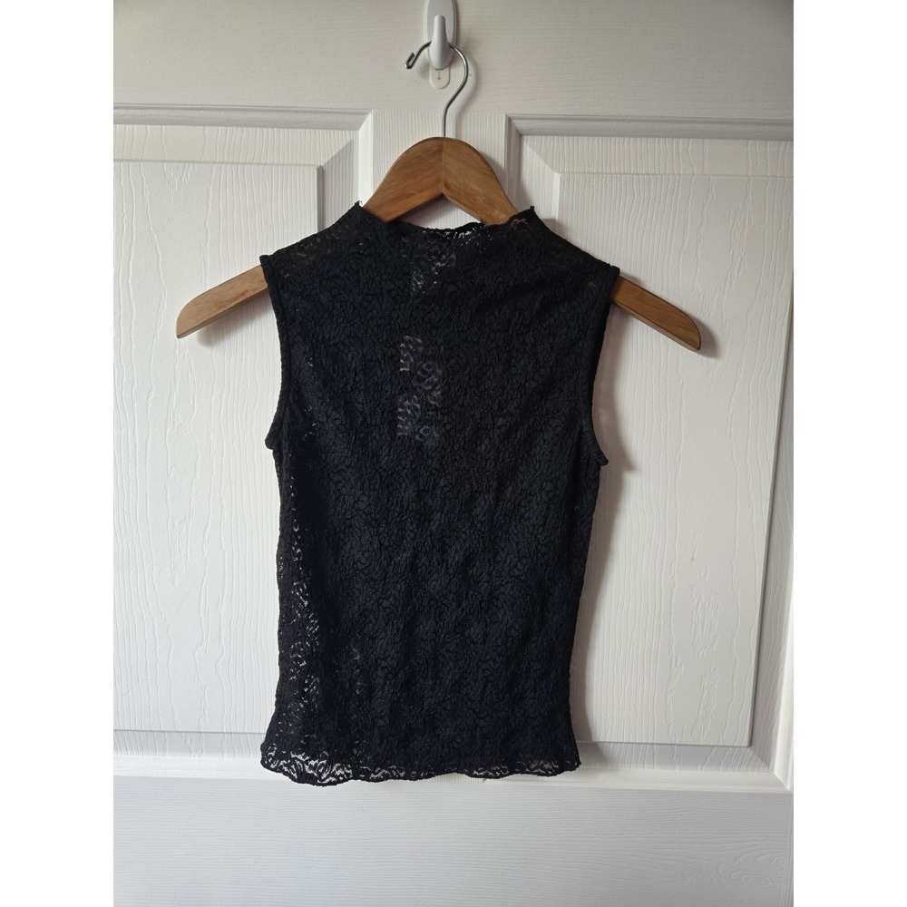 Black Floral Lace High Neck Tank Xs Gothcore, Grunge, Girl